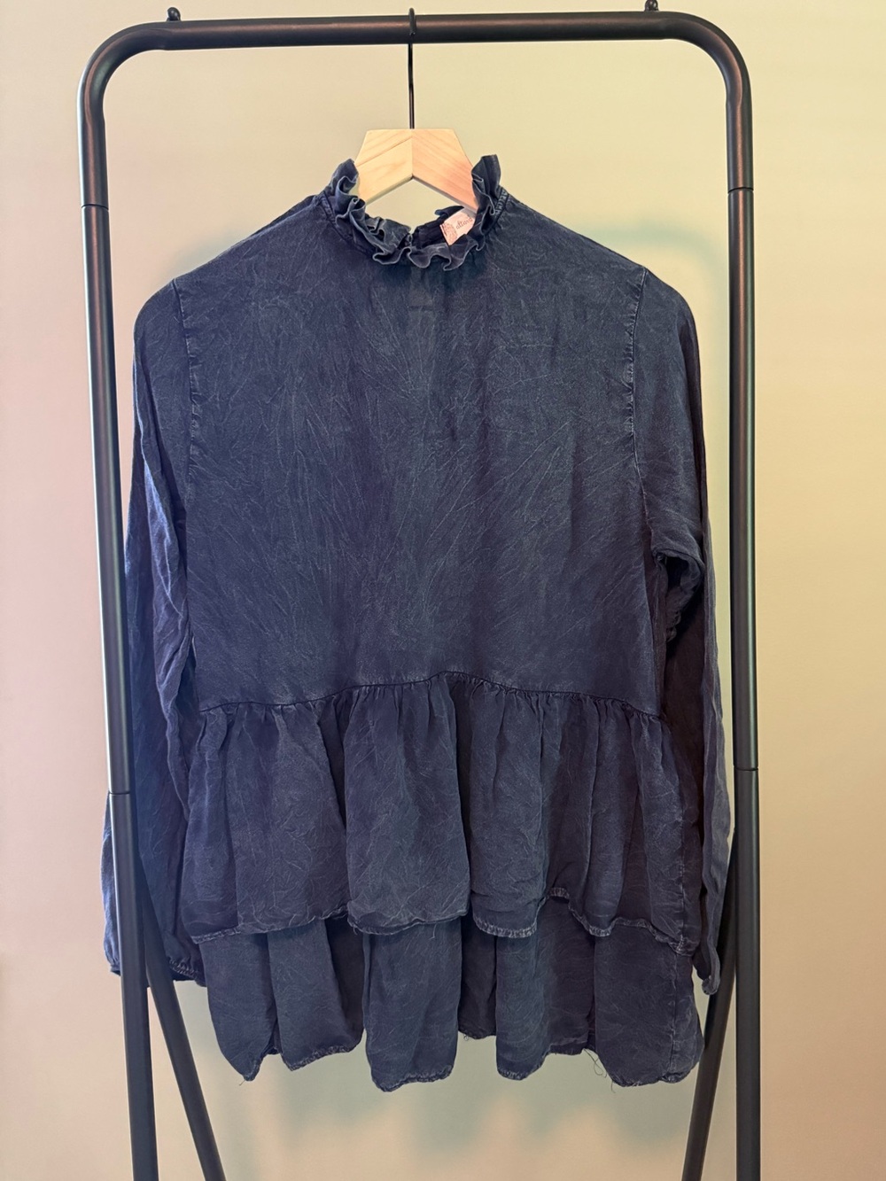 Altar'd State Navy Ruffled Tiered Dress | XS